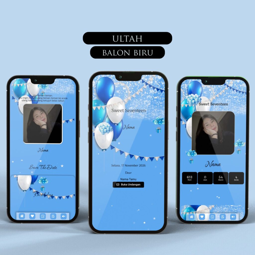 Mockup Balon Biru