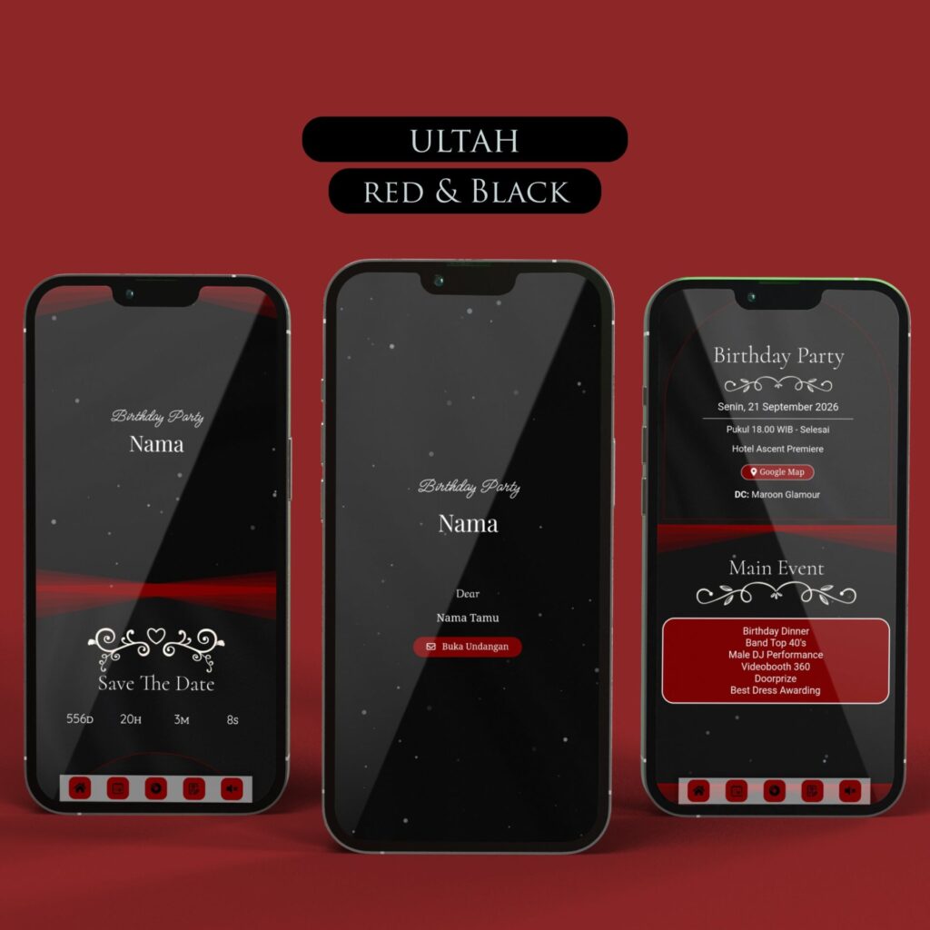 Mockup Ultah Red & Black